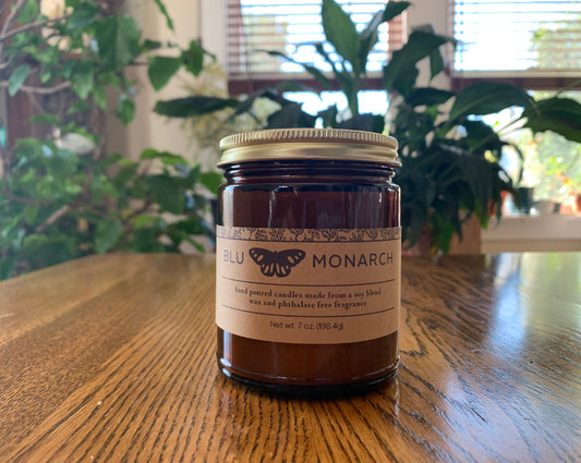 Scented Candles in Amber Glass Jars